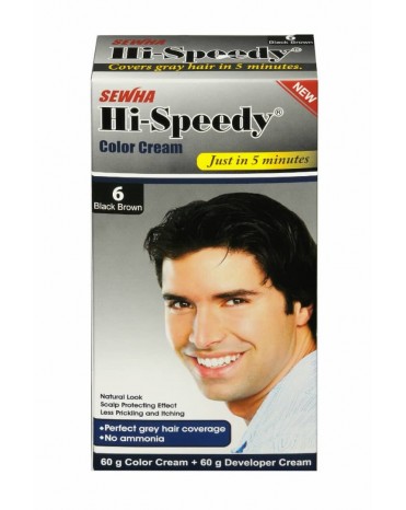 رنگ مومردانه - شماره 6- black brown -hi speedy